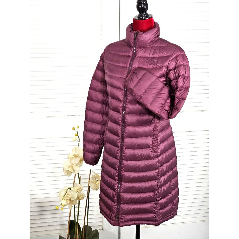 The North Face Women's Maroon Nylon Quilted Puffer Coat Size Small 1829